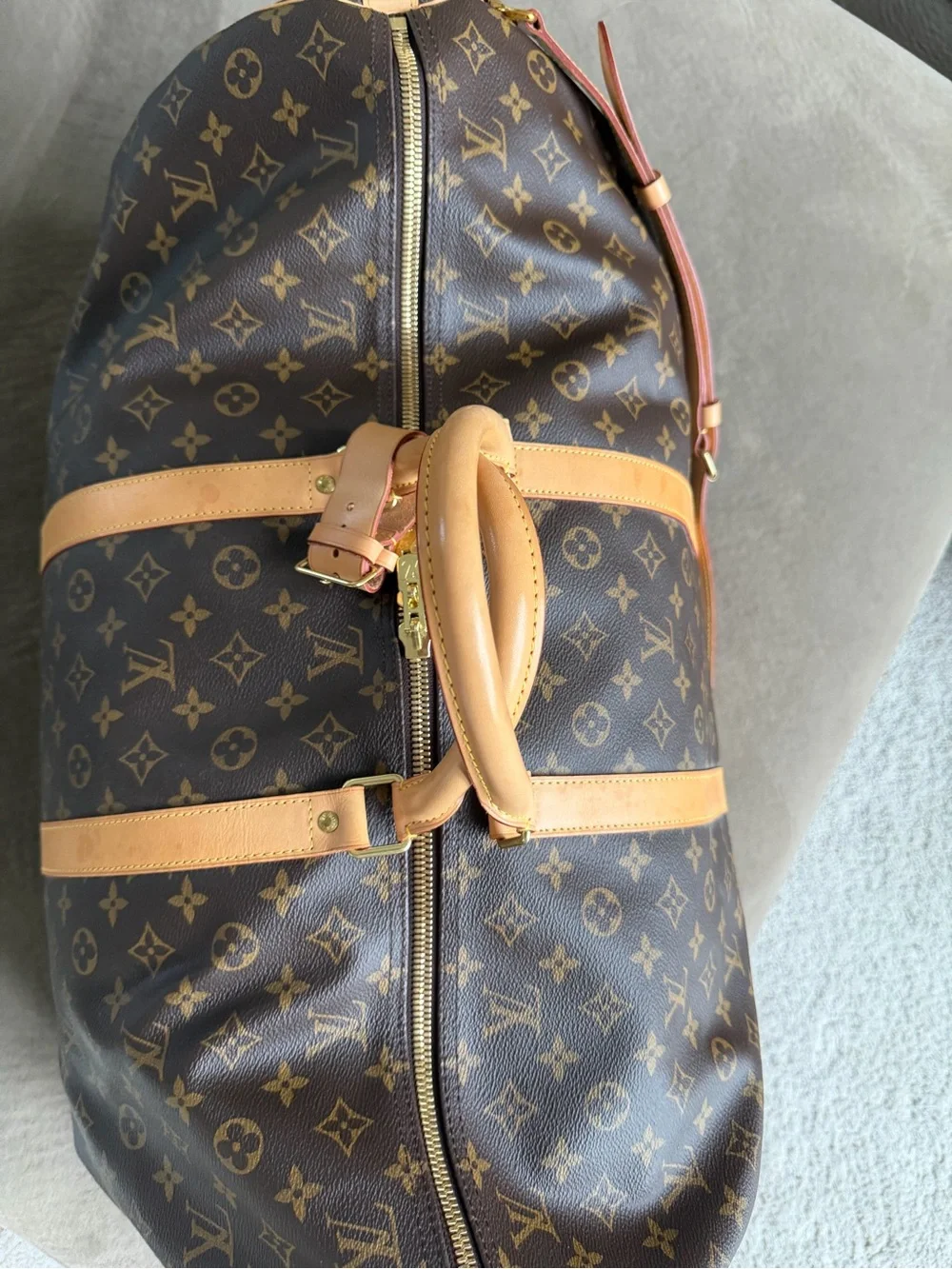 Louis Vuitton Monogram Keepall 60 Duffle Bandouliere Bag 55  🤎